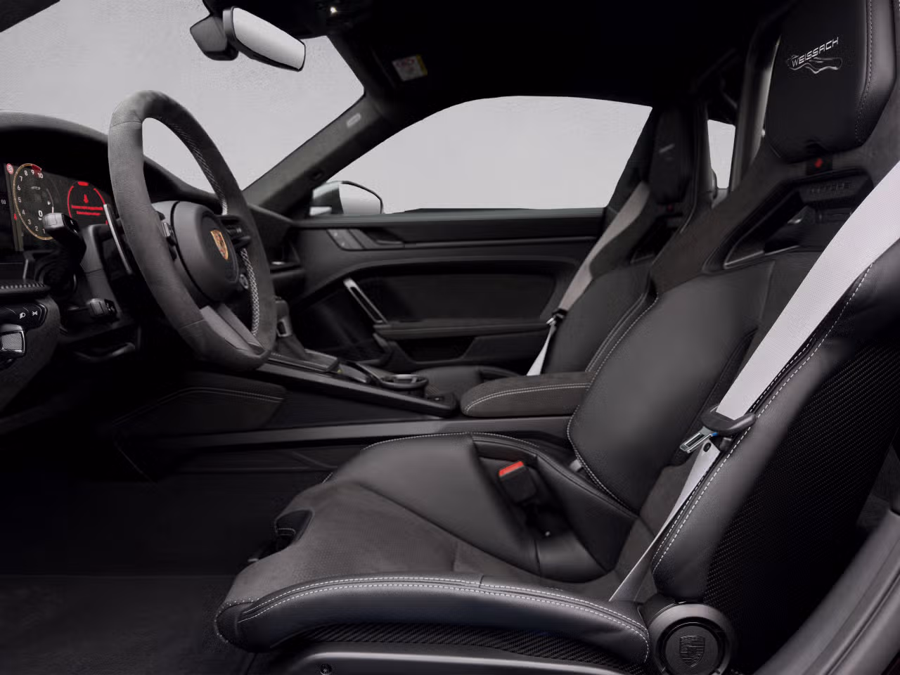 Visualizza 2026 Porsche 911 GT3, Interno, Interni con estensione delle parti in pelle/Race-Tex nere con colore a contrasto argento GT, 5 nella galleria